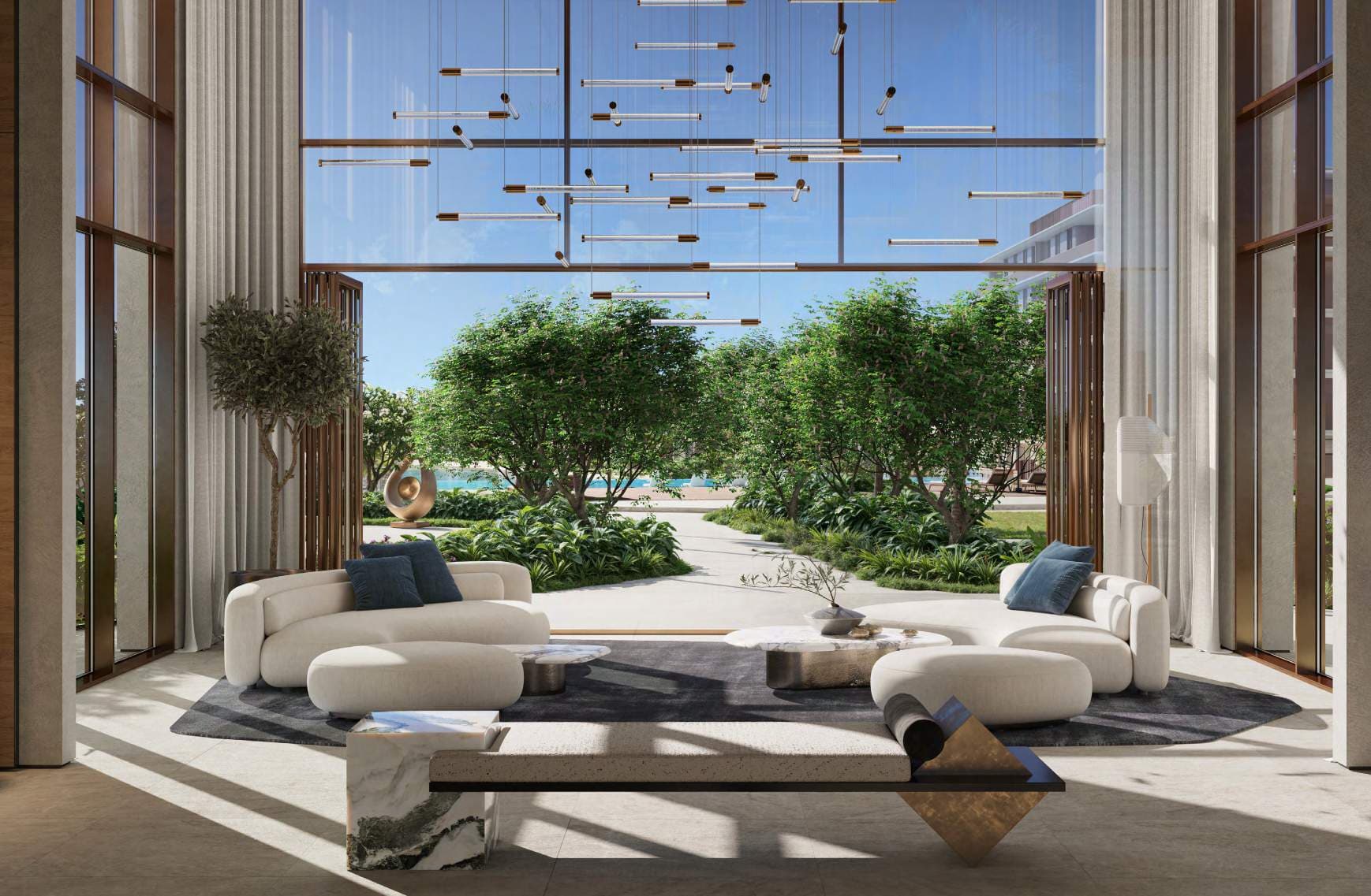 Palm Central — Double-height lobby