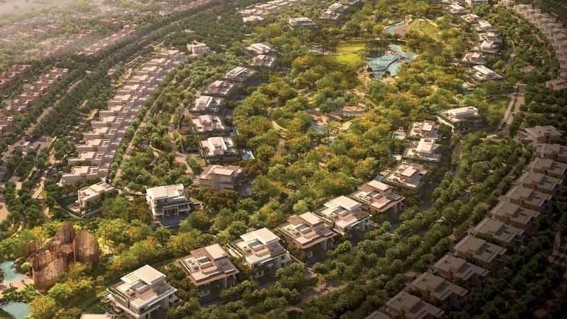 Aerial view of The Wilds community by Aldar