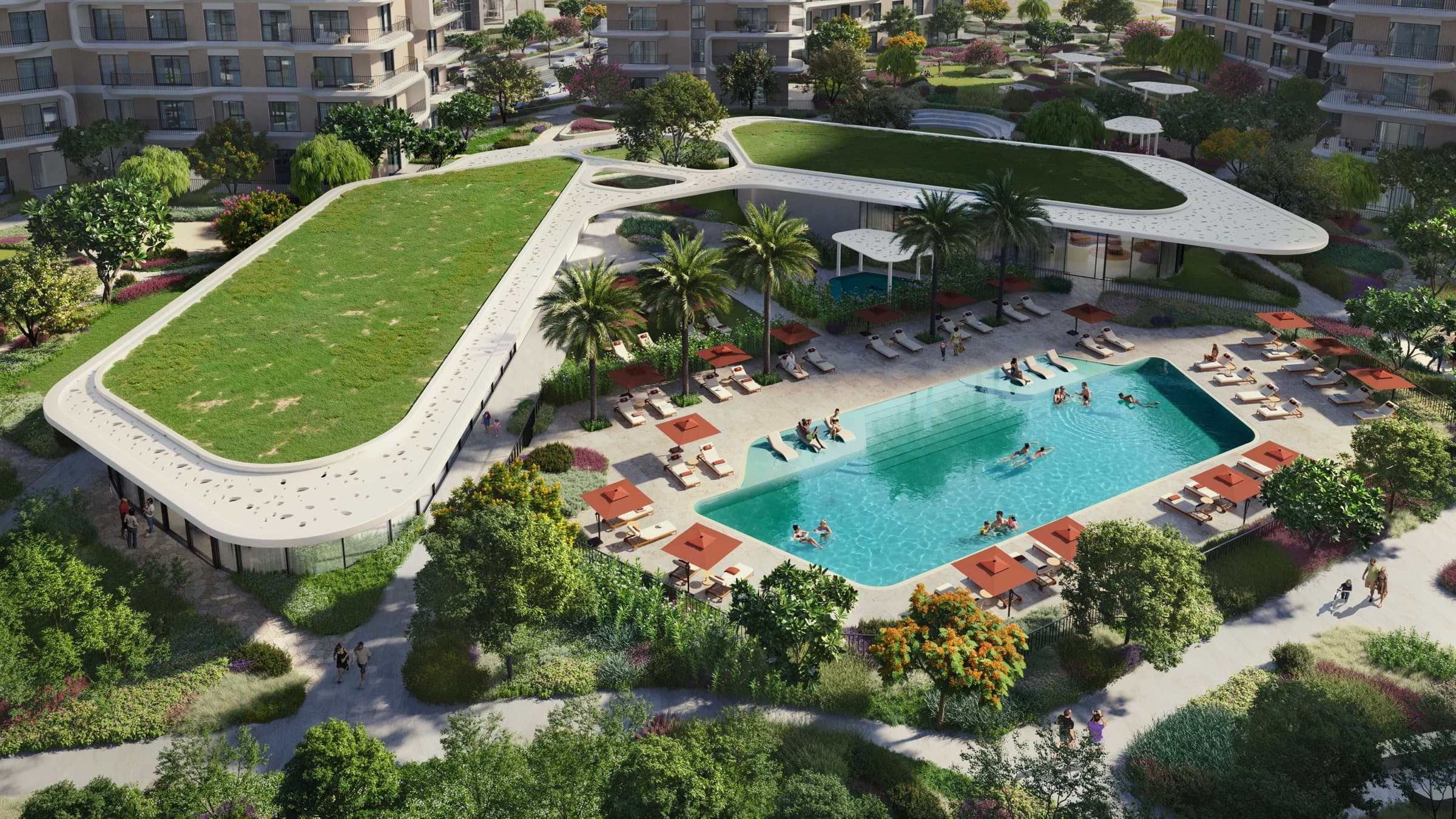 Parkside courtyards at Yas Park Place